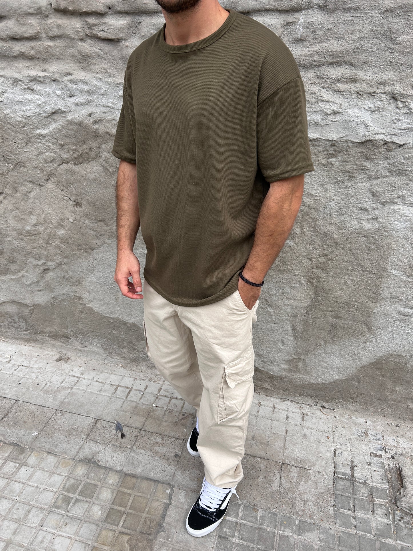 Remera waffle verde