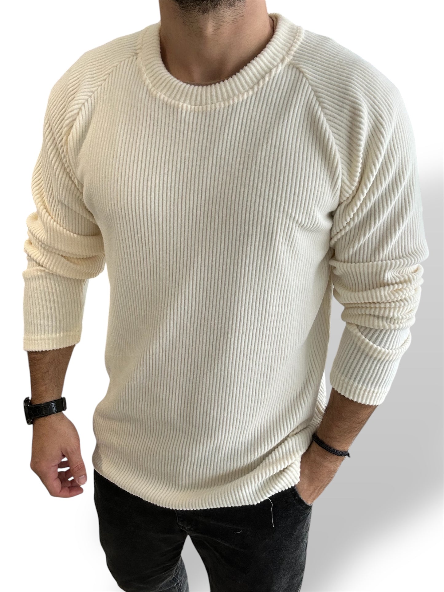Buzo de hilo beige claro