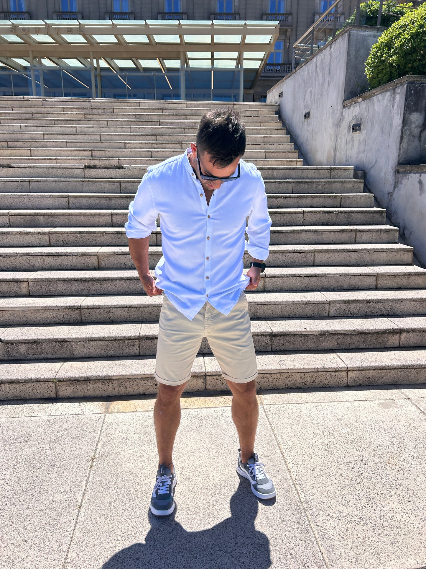 Camisa de lino blanca