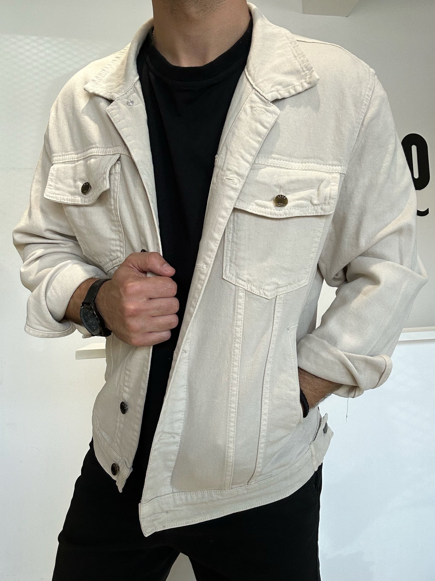 Chaqueta fina arena