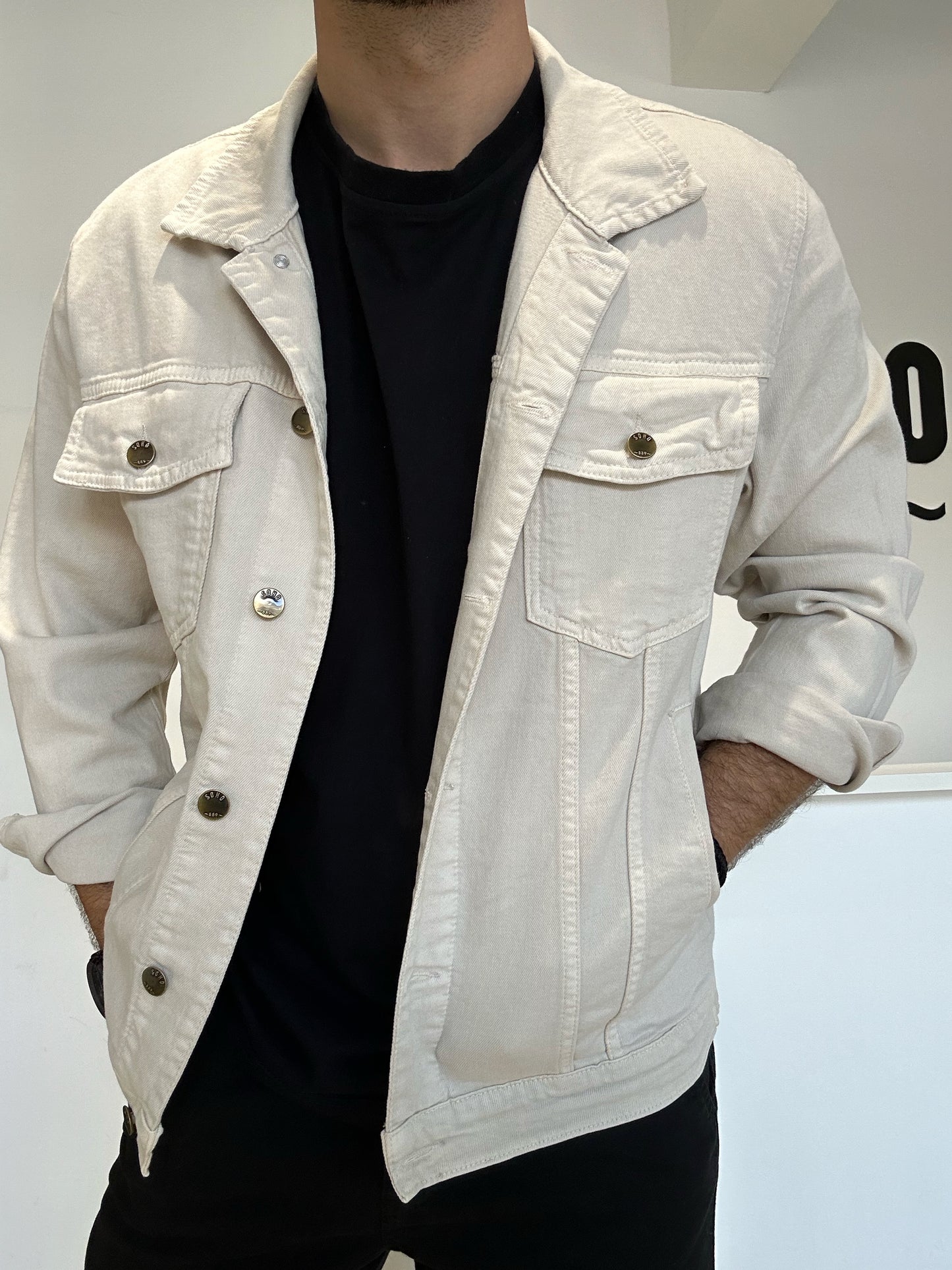 Chaqueta fina arena
