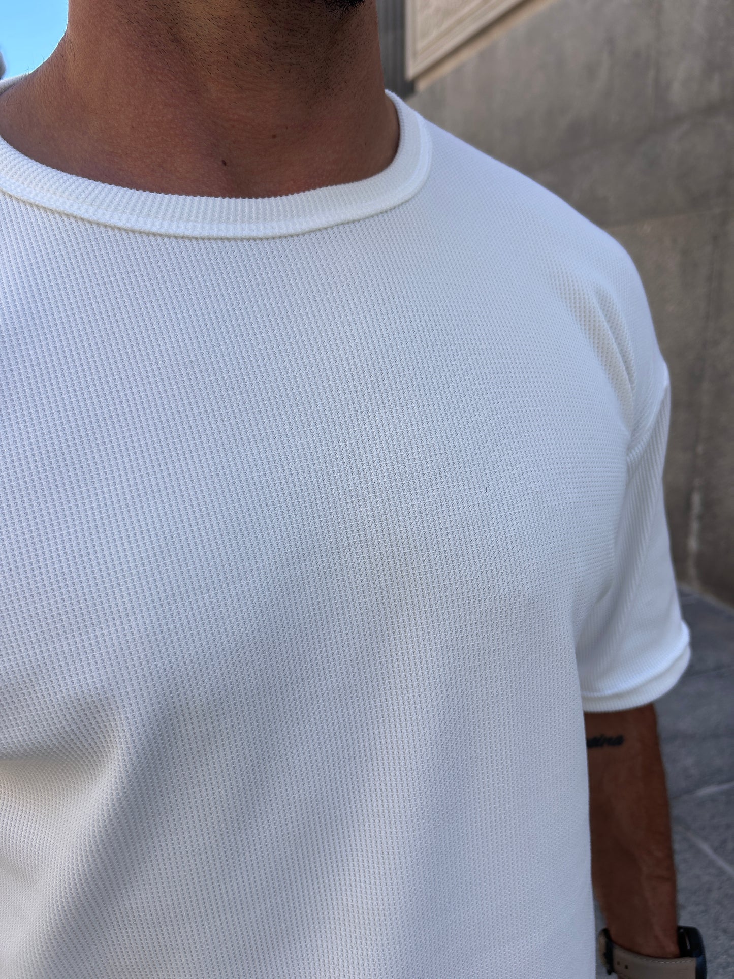 Remera oversize WAFFLE off white