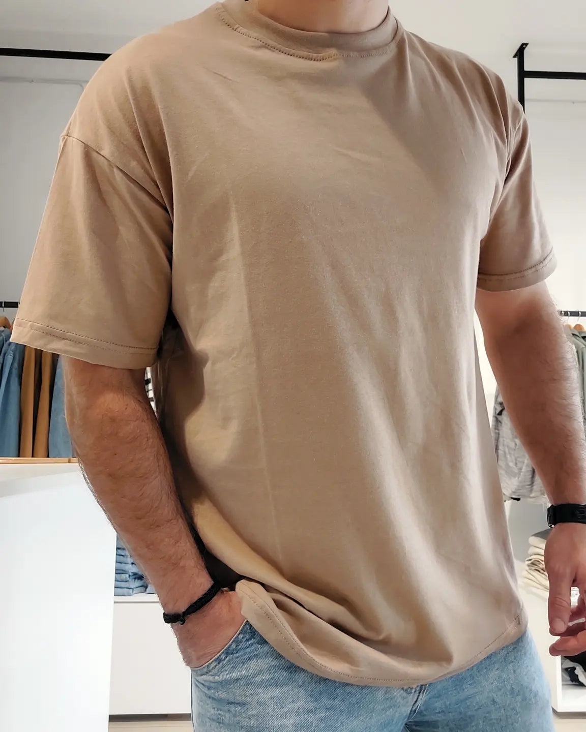 Remera oversized tostado