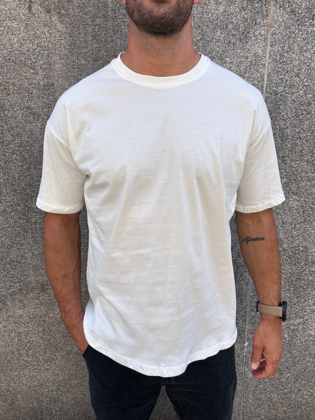 Remera marfil palm estampada 🌴 (espalda)