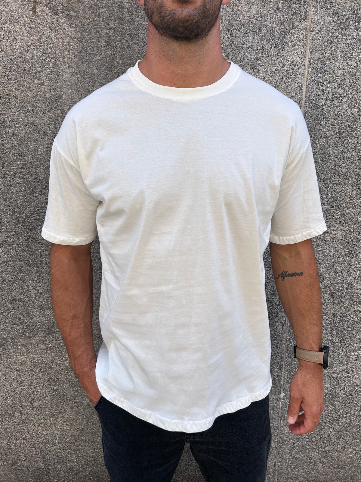 Remera marfil palm estampada 🌴 (espalda)