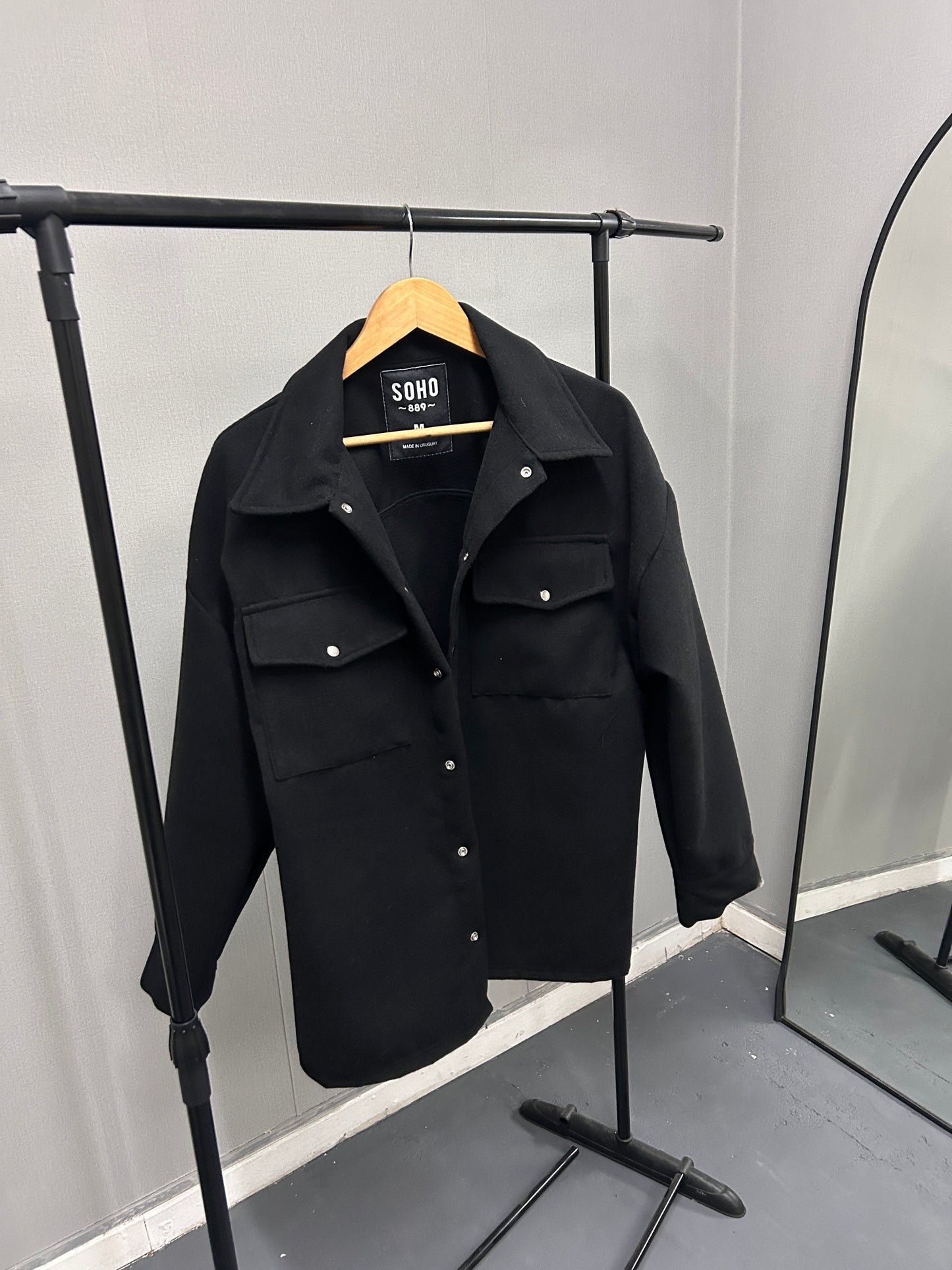 SALE 30% OFF Chaqueta OVER de paño negra