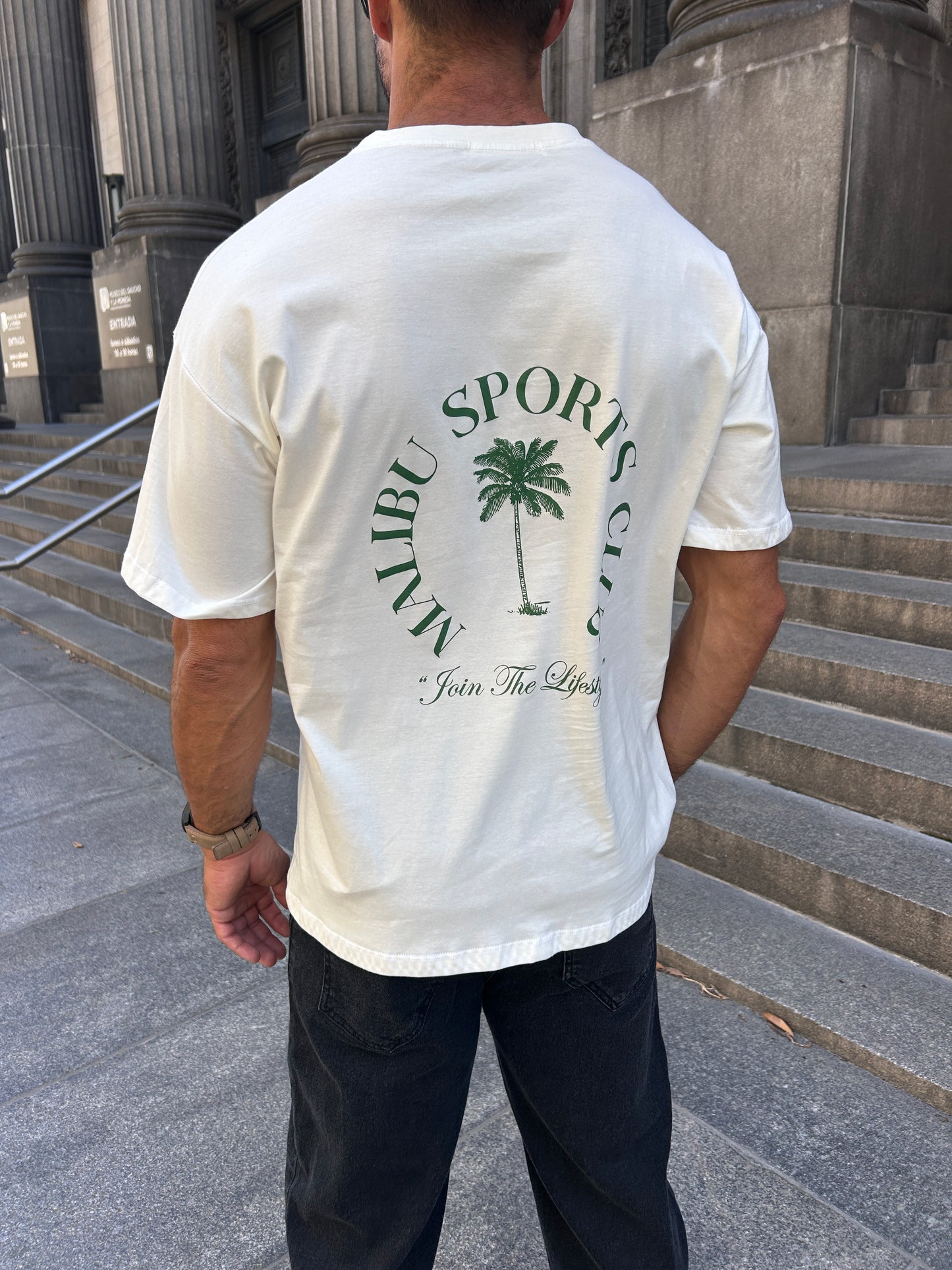 Remera marfil palm estampada 🌴 (espalda)