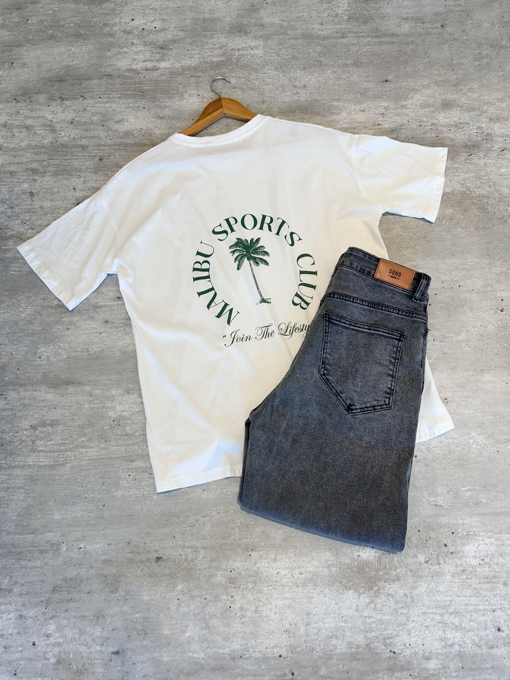 Remera marfil palm estampada 🌴 (espalda)