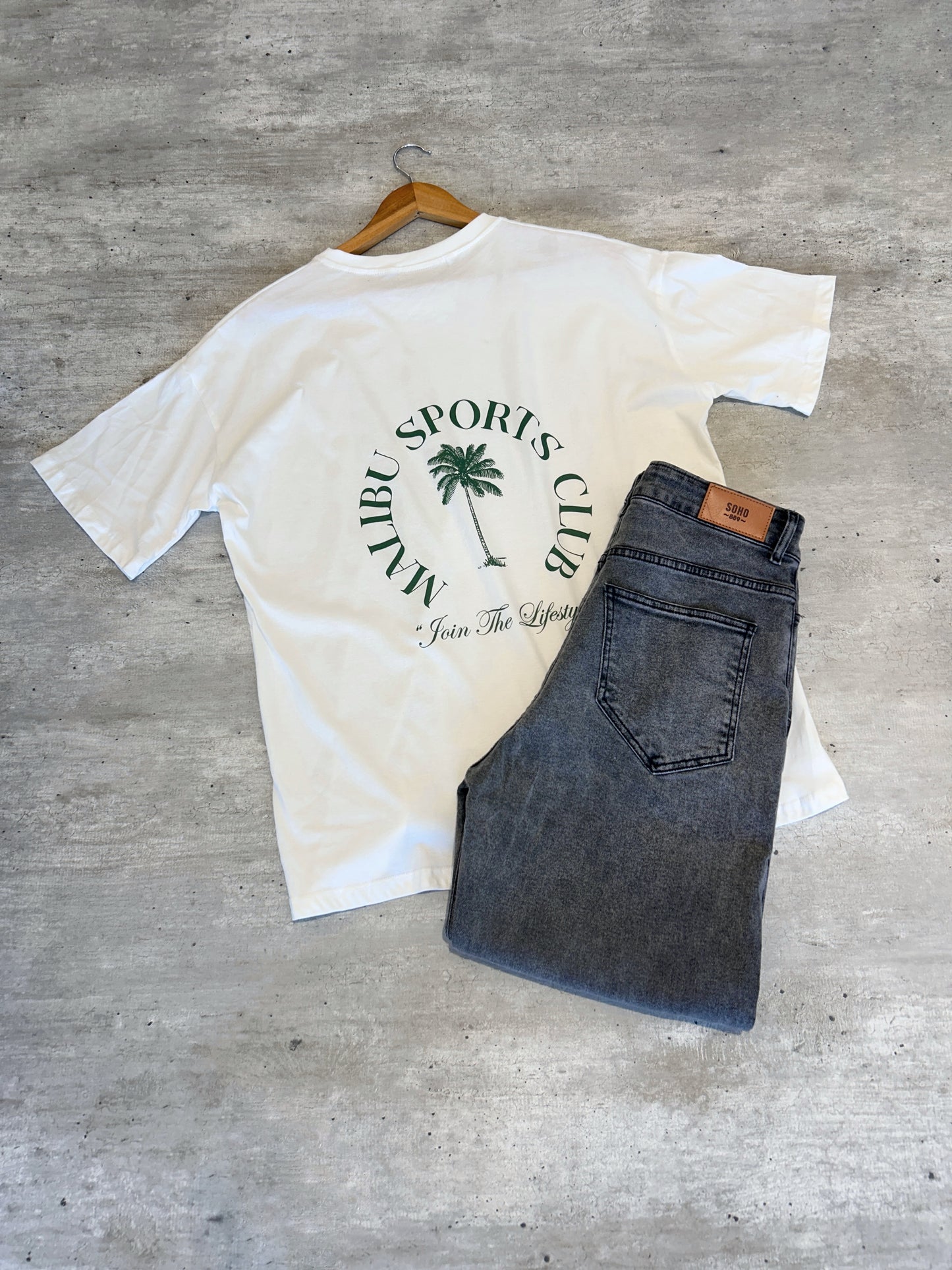 Remera marfil palm estampada 🌴 (espalda)