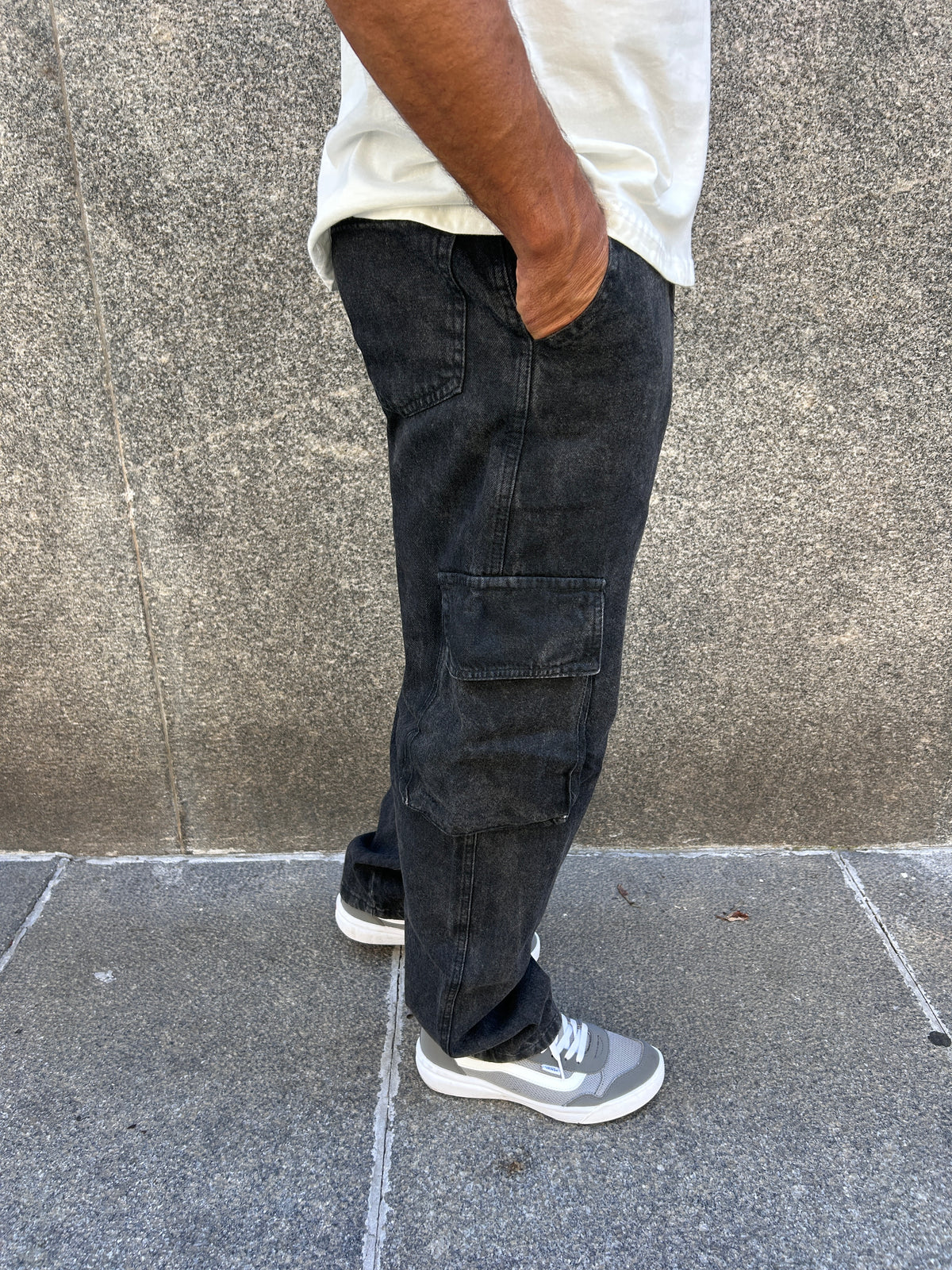 Cargo baggy black gastado