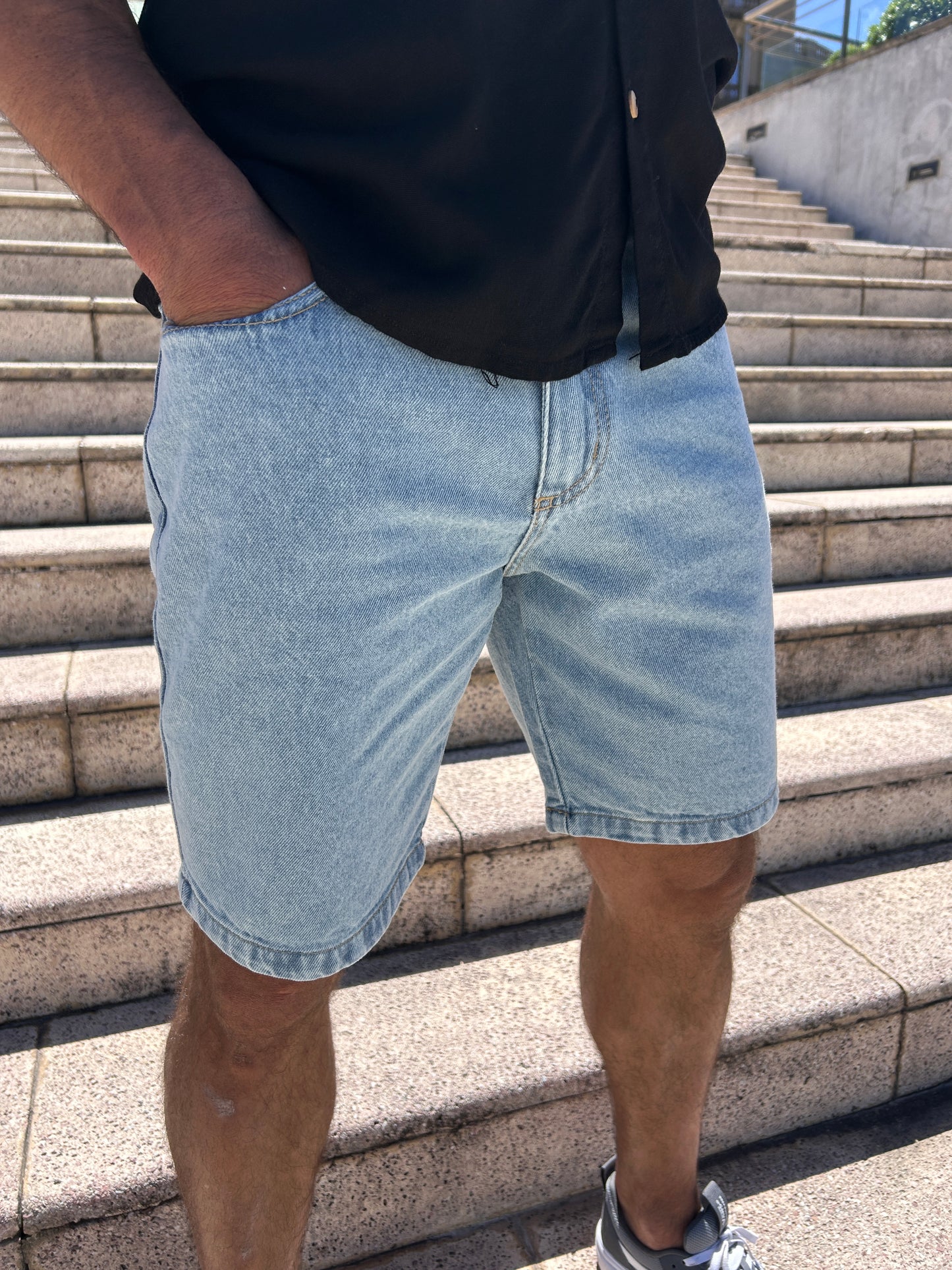 Bermuda de jeans azul