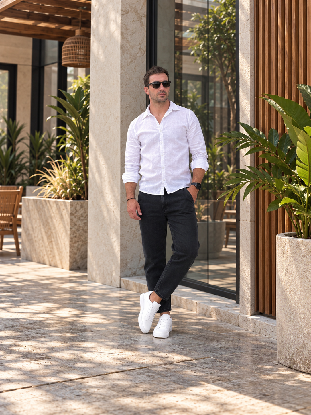 Camisa de lino off white