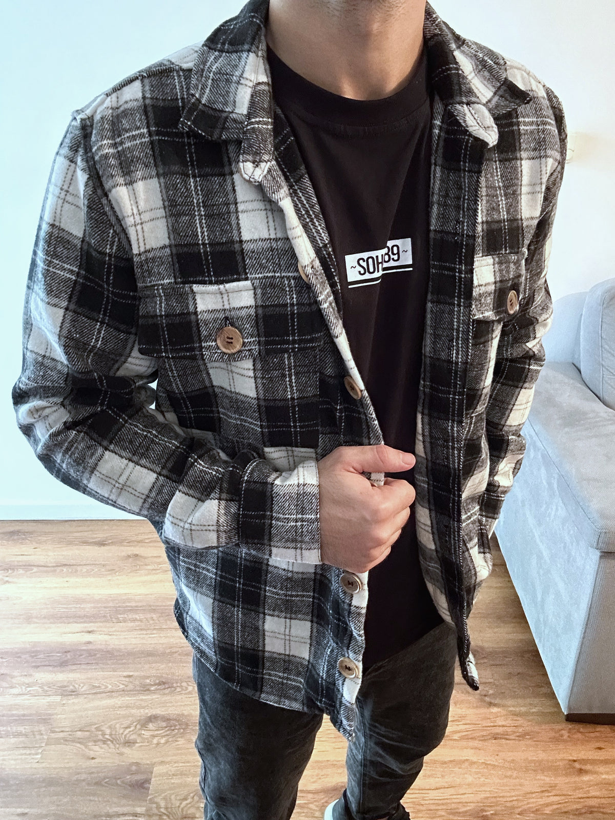 SALE 50% off Sobre camisa de paño cuadrille