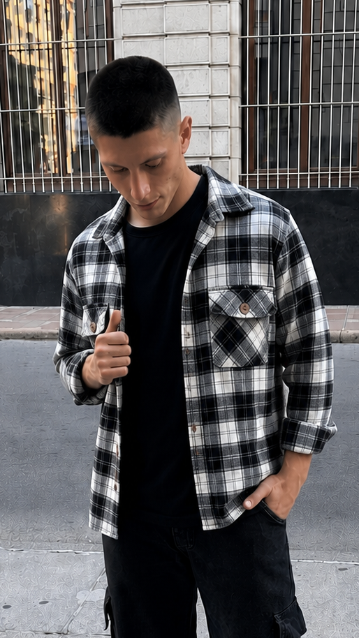 SALE 50% off Sobre camisa de paño cuadrille