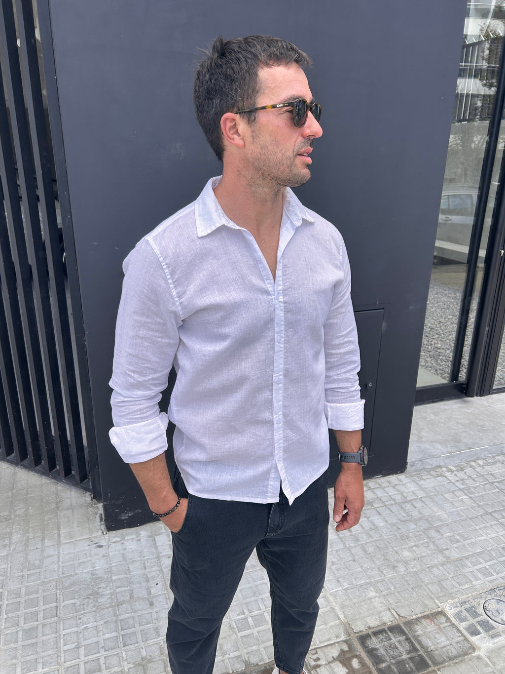 Camisa de lino off white