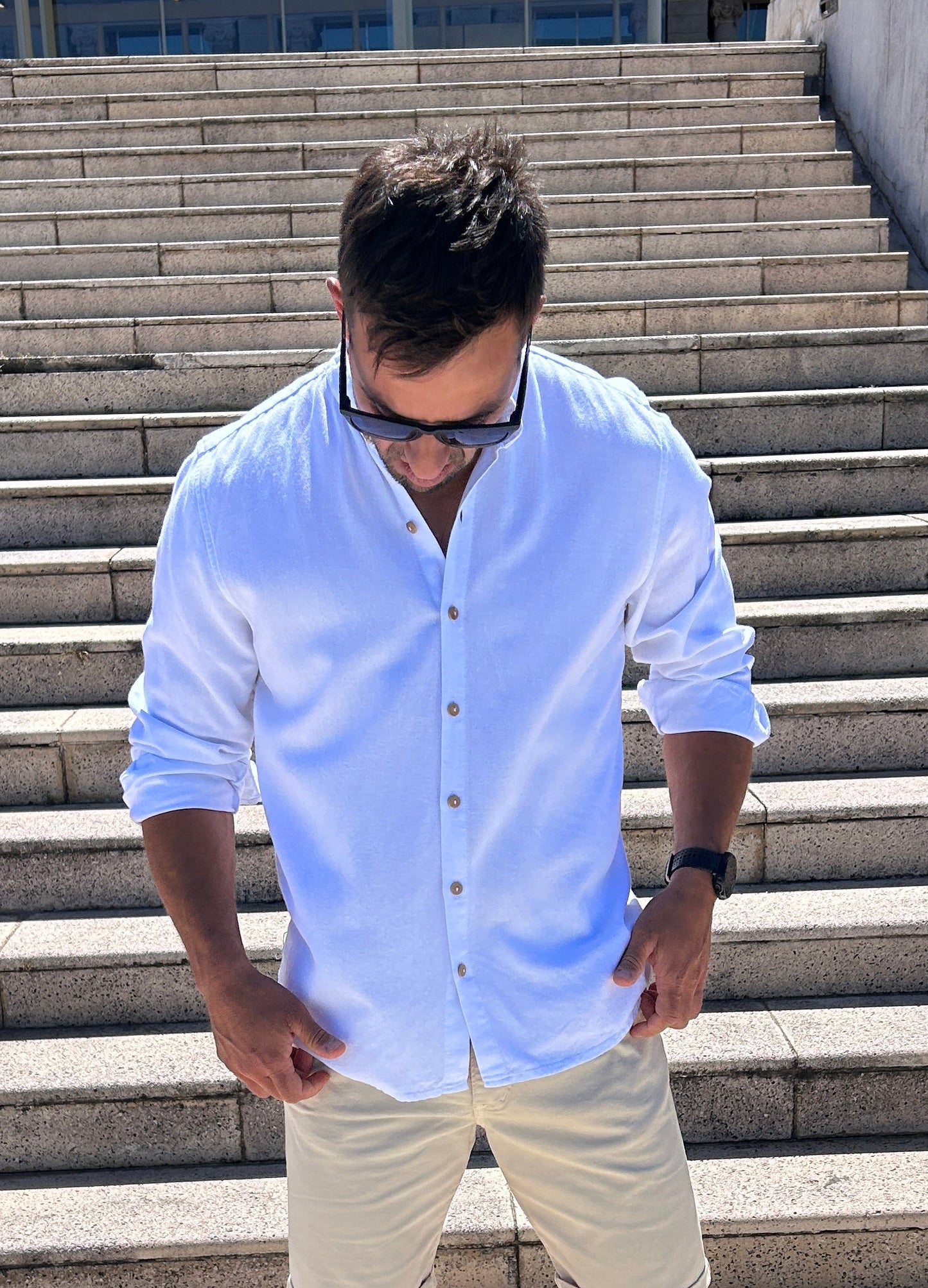 Camisa de lino blanca