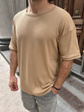 Remera oversize WAFFLE camel
