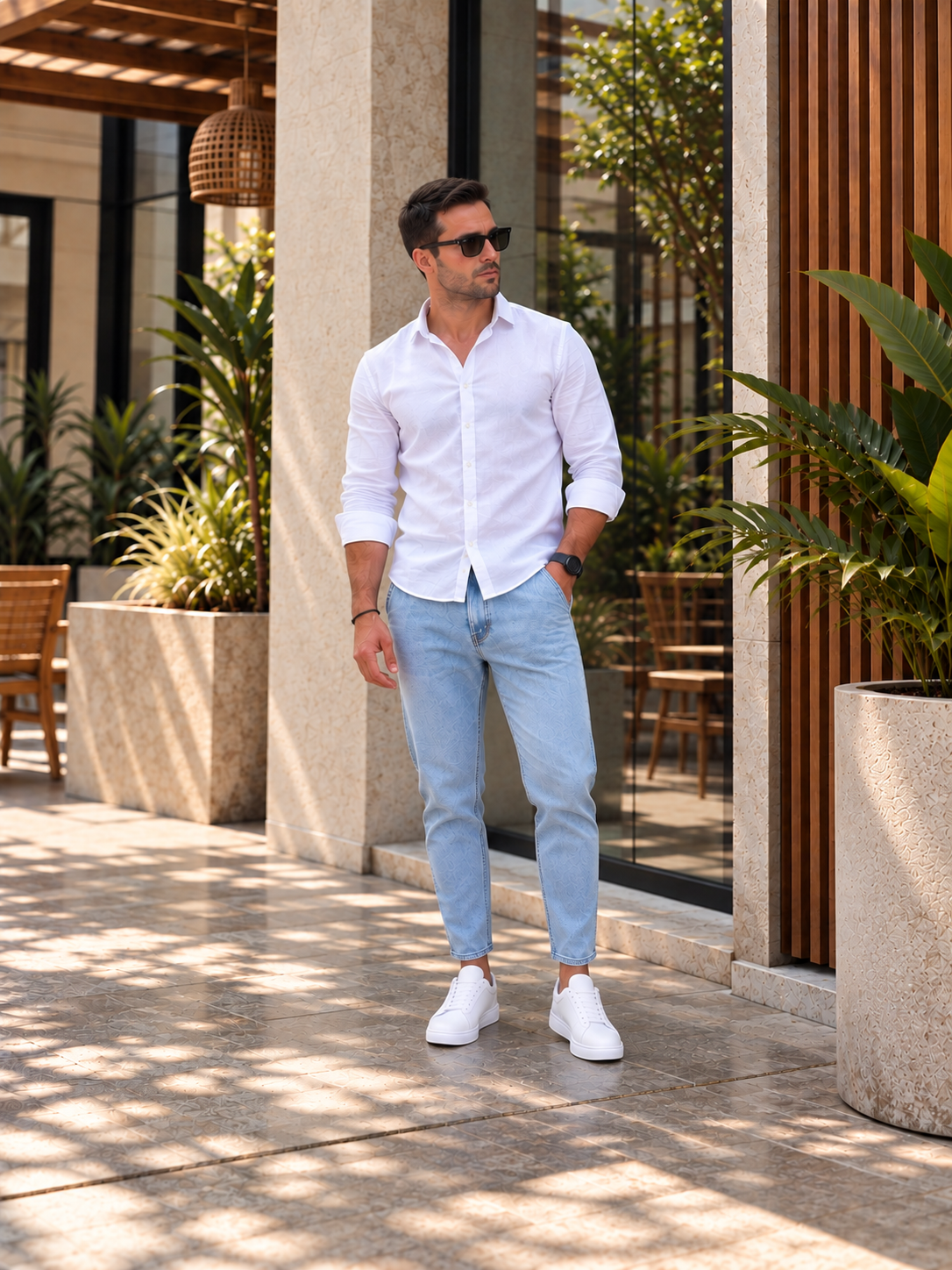 Camisa de lino off white