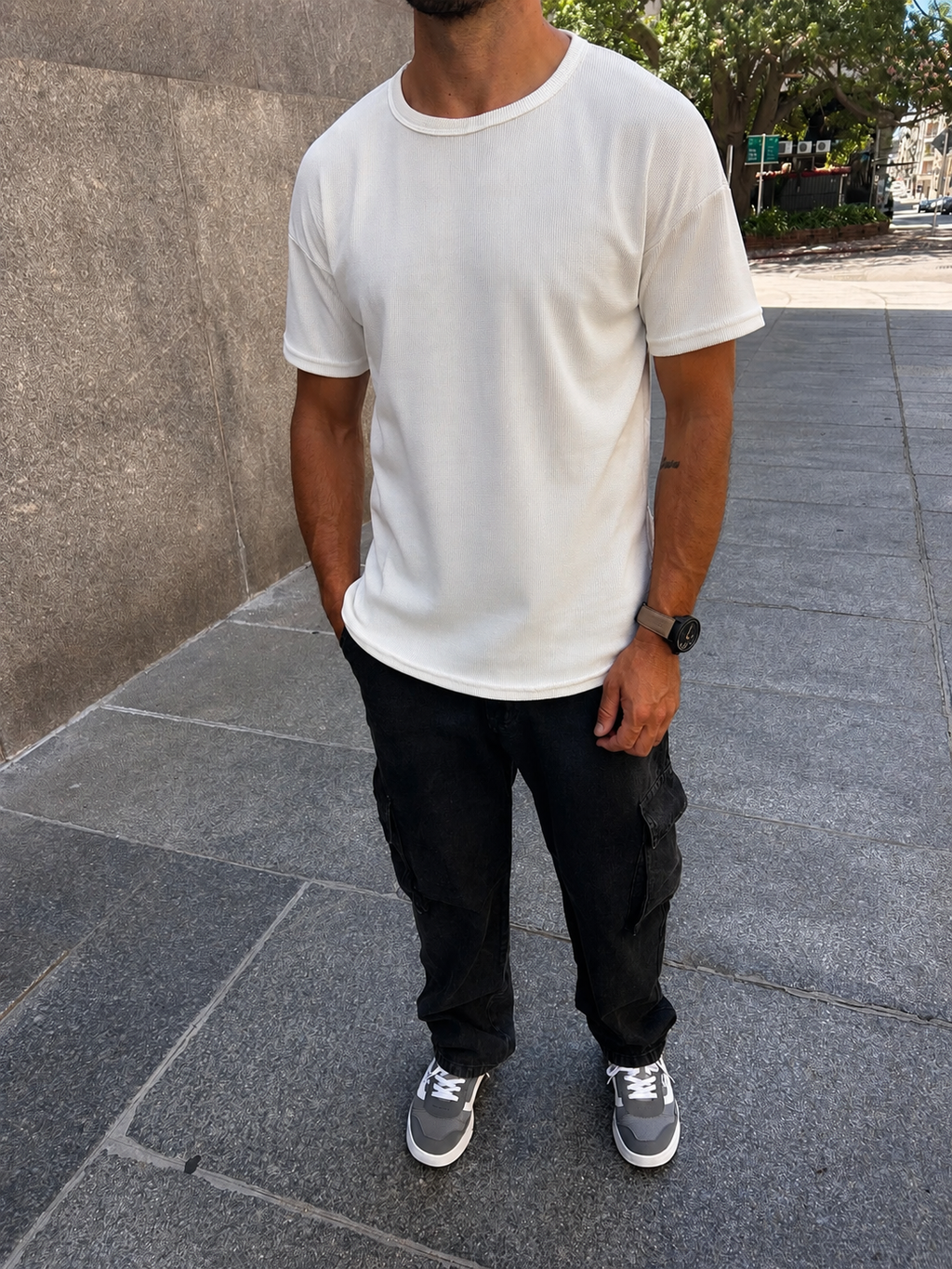 Remera WAFFLE off white