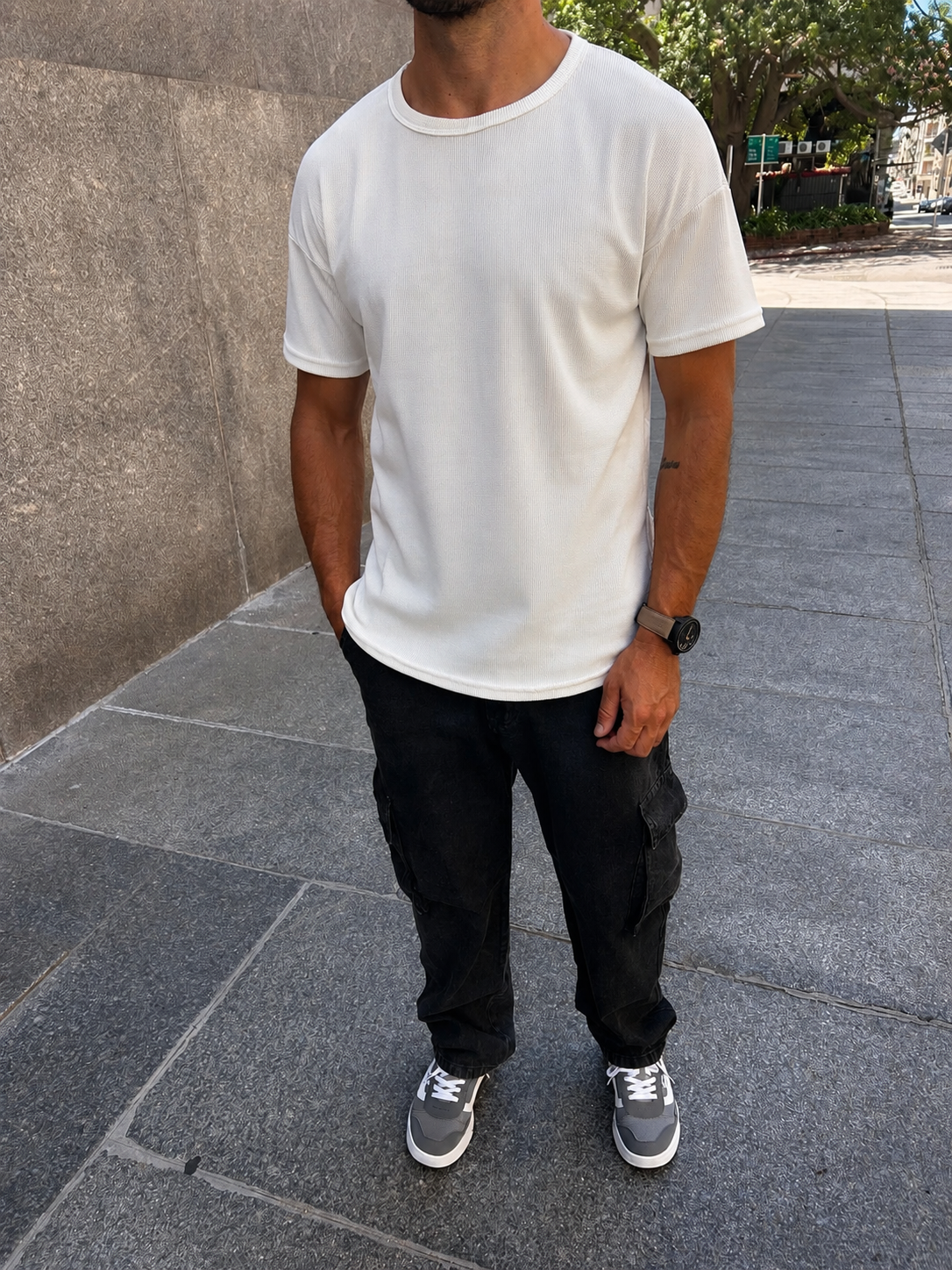 Remera WAFFLE off white