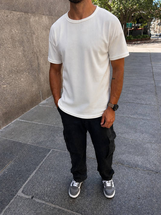 Remera WAFFLE off white