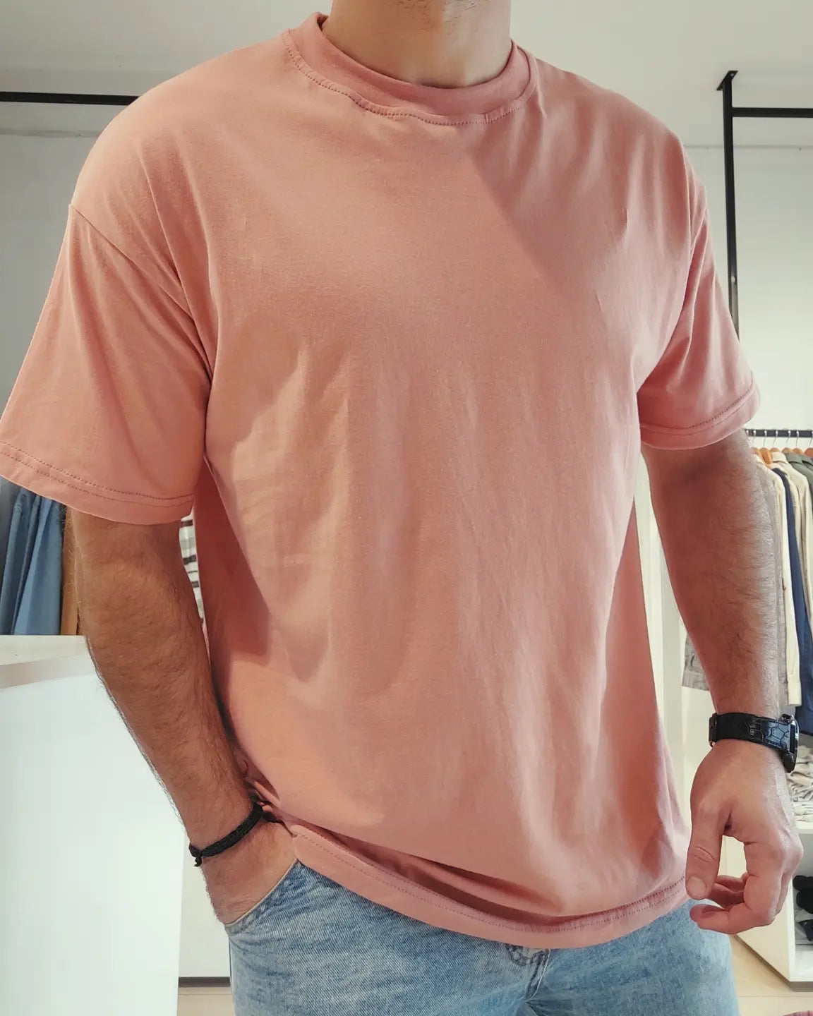 Remera oversized coral